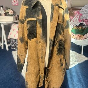 Stylish Tan and Black Utility Jacket